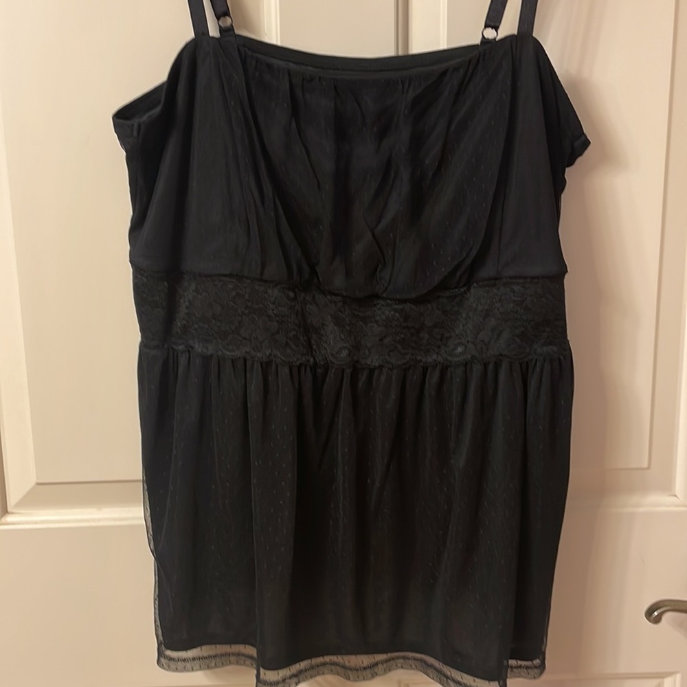 Torrid Lace and Tulle Black Tank Top Cami Size 3 - Picture 2 of 12